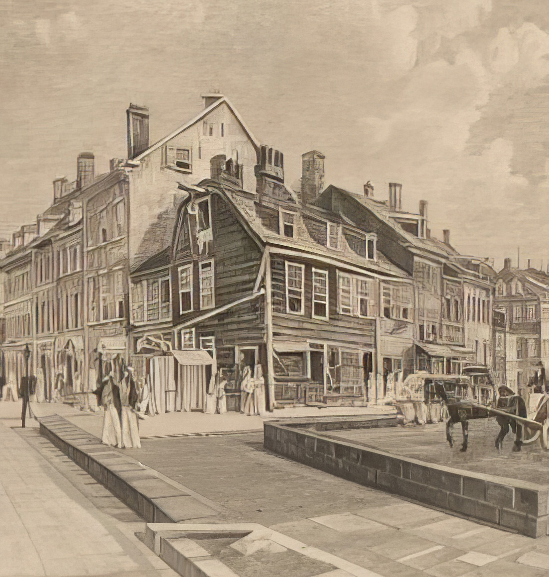 The Tontine Coffee-House at Wall and Water Streets, circa 1797
